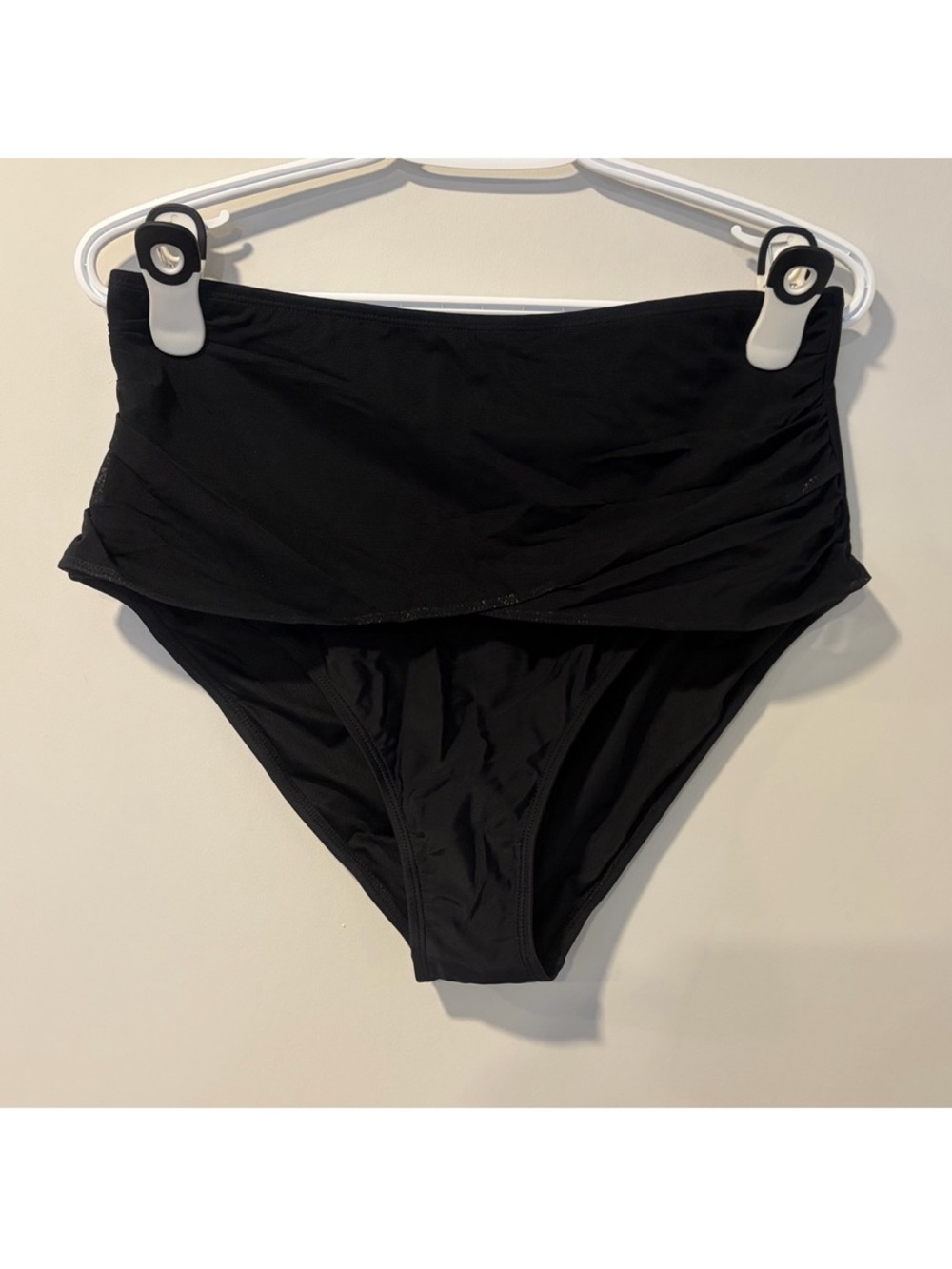 Cupshe Black High-Waist Bikini Bottoms With Sheer Detail NWT!